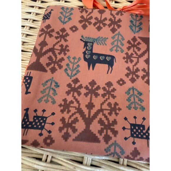 Vintage MCM Swedish Jewelry Pouch Peach With Deer Atomic Animals - Picture 4 of 9